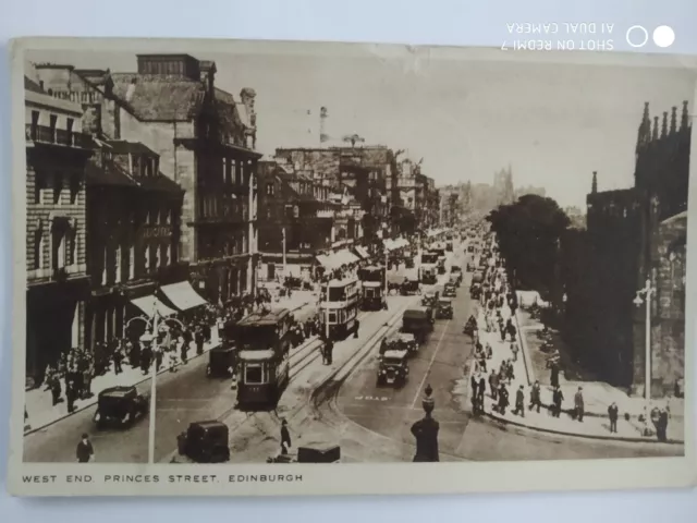 old postcard, princes street Edinburgh, Scotland