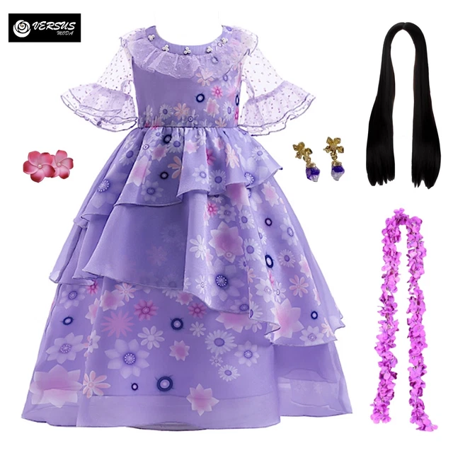 Simile Isabela Costume Carnevale Bambina Vestito Encanto Cosplay Dress ENCANTO10