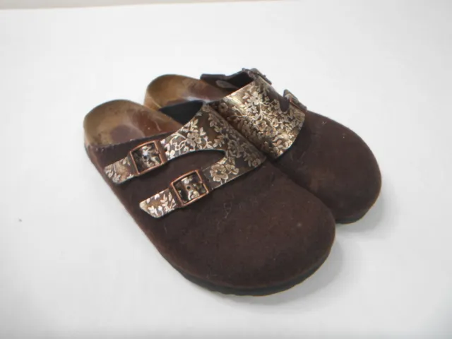 BIRKENSTOCK Papillio Brown Wool Women’s Slip on Clogs Shoes Size 7 Womens
