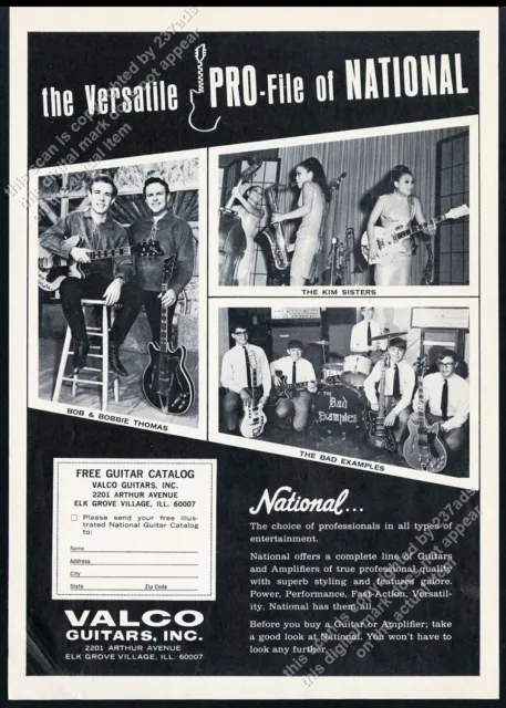 1968 The Kim Sisters photo National Valco guitar vintage print ad