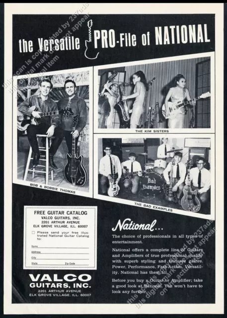 1968 The Kim Sisters photo National Valco guitar vintage print ad