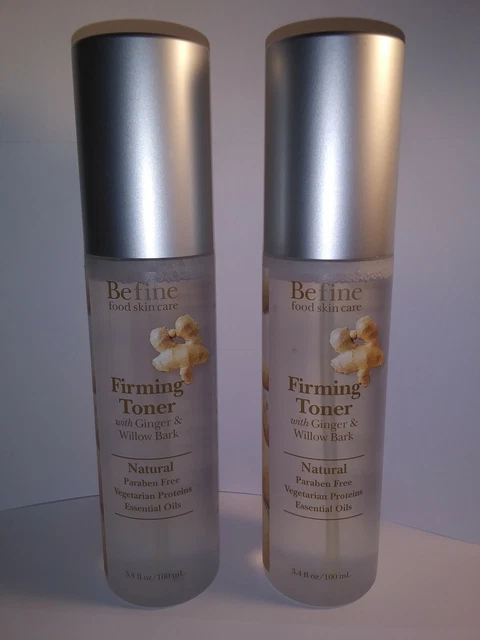 2 BEFINE FOOD SKIN CARE FIRMING TONER w/ GINGER & WILLOW BARK, Hydrates, NO BOX