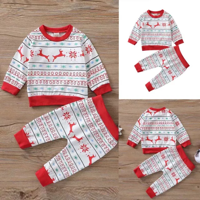 T-shirt neonato bambini bambine vestiti di Natale pantaloni abiti tuta