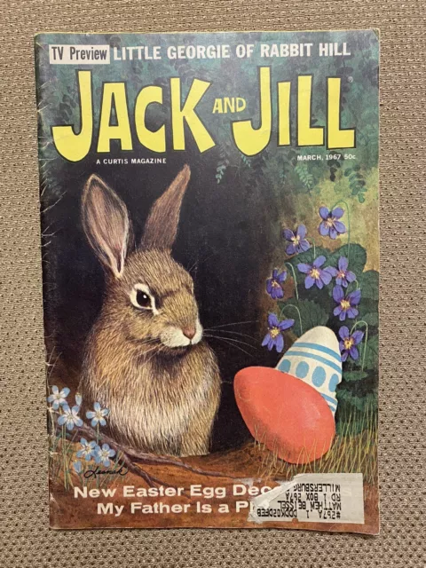 Vintage EASTER Children Magazine Jack and Jill March 1967 Bunny Puzzles Games