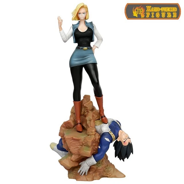 Anime Dragon Ball Z Android#18 Defeat Vegeta Dead 25cm Statue GK Figure Model