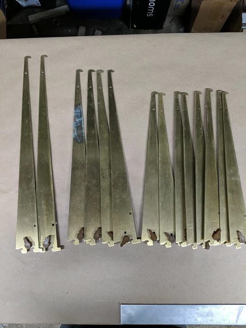 14- Brass Shelf Brackets with Lock mixed sizes