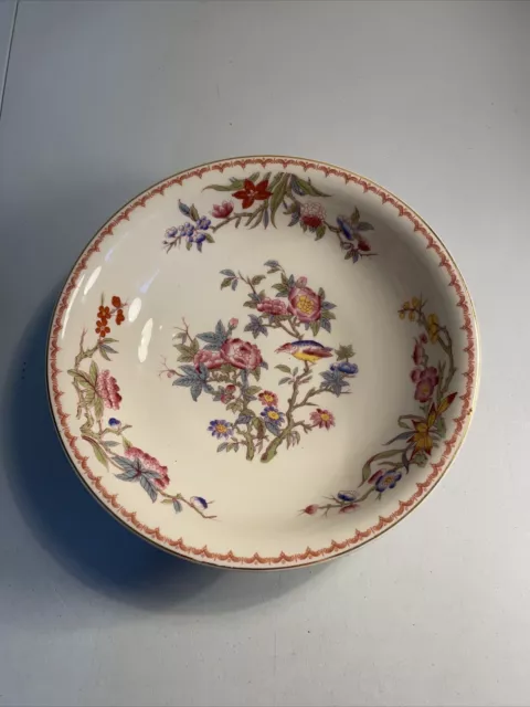Old Ivory Syracuse China OPCO Floral Flowers Bird 9" Bombay Serving Bowl