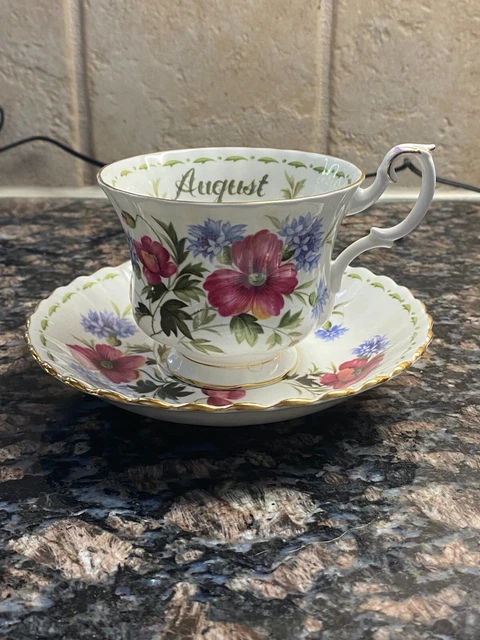 Vintage Royal Albert Bone China England Flower of the Month Poppy - August