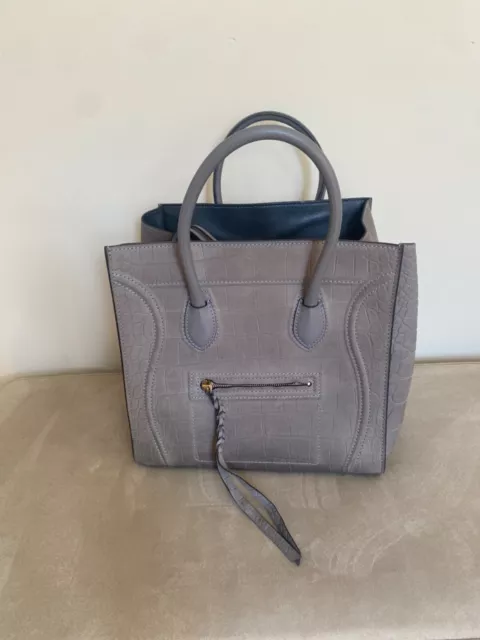 Celine Luggage gray leather shopper. Retail $2950