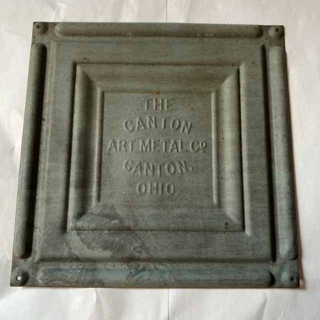 The Canton Art Metal Co. Canton Ohio Stamped Tin Ceiling sample 6” x 6”