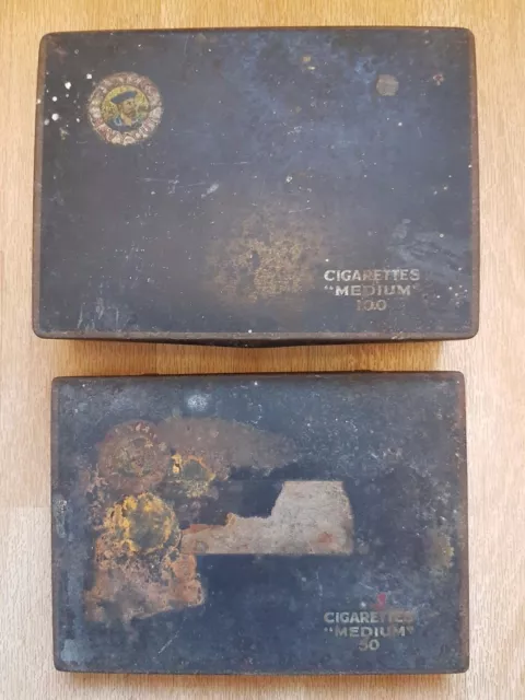 Players Navy Cut cigarettes medium 100 50 tin tins Vintage Retro tobacco smoke