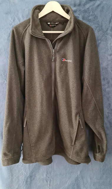Mens Berghaus Thick Fleece Jacket Size XL Grey Full ZIP UP Warm Winter Jumper