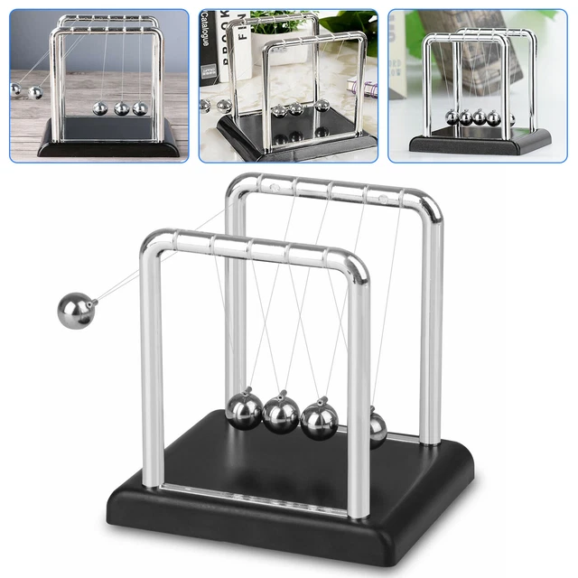 NEWTONS CRADLE STEEL Pendulum Balance Ball Science Desk Home Office
