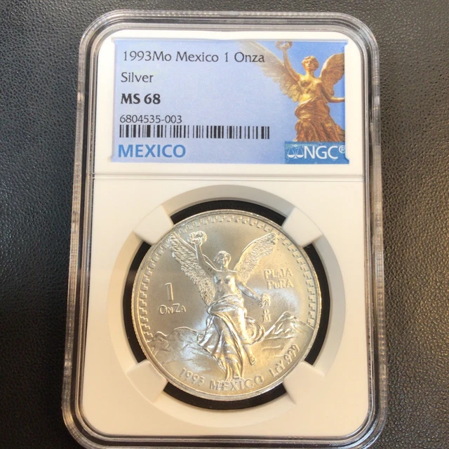 Ngc Ms68 | 1993 Mexico Silver 1 Onza Libertad Ngc Ms 68 Scarce | Pop Of Only 229