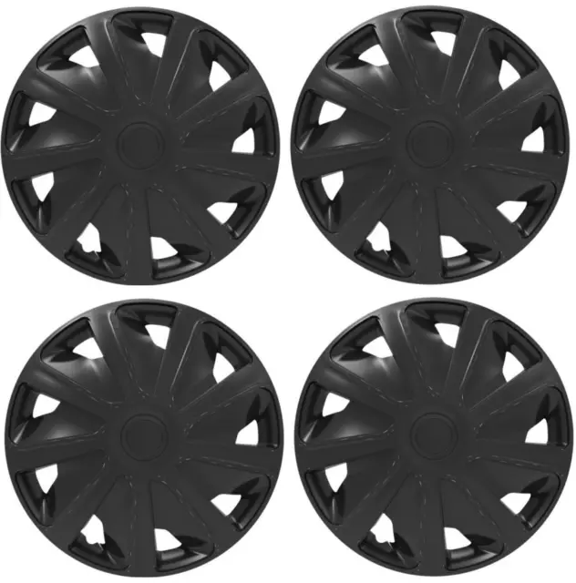 Motorhome Deep Dish Wheel Trims Cover Black Full Set Hub Caps 16" Inch