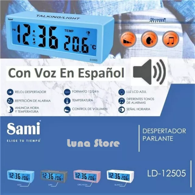 Despertador Digital Reloj Alarma Proyector Luz Despertado 