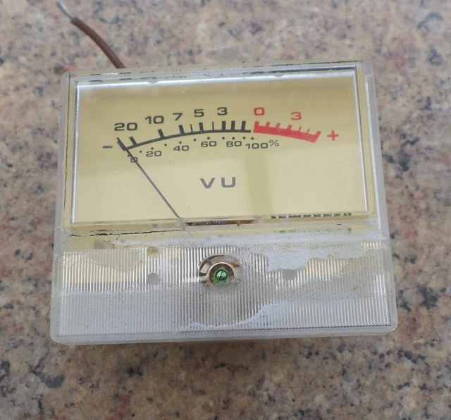 VINTAGE PANEL VU METER FUNKTIONIERT / GEBRAUCHT für Hifi Studio Mixer Testgetriebe Bandradio