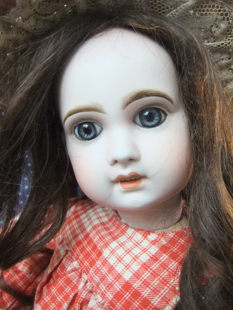 BEBE JUMEAU T10_POUPEE ANCIENNE TETE PORCELAINE YEUX FIXES Sulfure_56cm ...