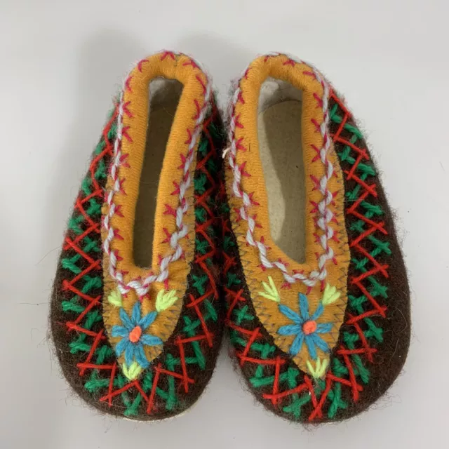 Polish Slippers Toddler Folk Wool Polish Slipper Size: 4 Toddler