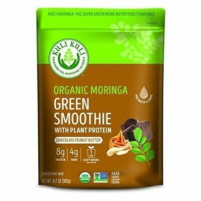 KULI KULI Moringa Green Smoothie + Protein Chocolate Peanut Butter, 10.8 Ounce