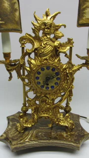 Empire Lampe Uhr vergoldet ? Kaminuhr Jugendstil Frankereich Louis XIV 2