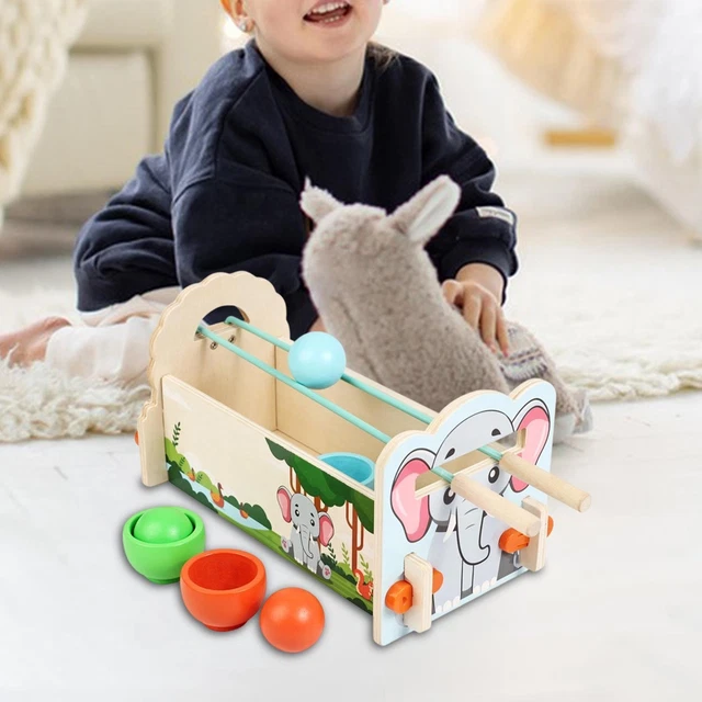 Jeu éducatif Perles à Compter - Avec Baguettes Et Cuillères, Tri Par Couleurs, Apprentissage Des Chiffres - En Bois Et Silicone, Pour Enfants Dès 1 An
