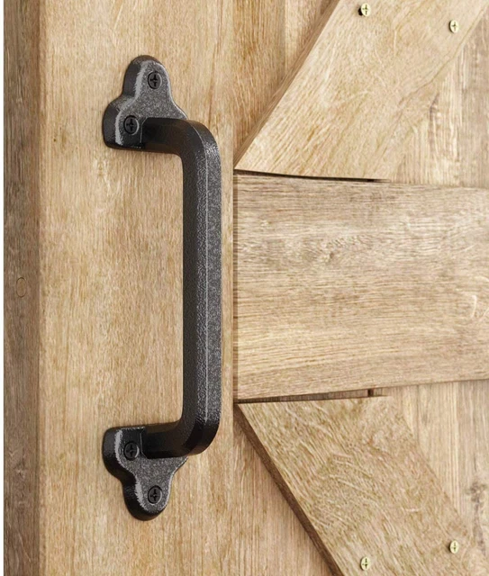 Heavy Duty 9" Antique Barn Door Handle, Large Rustic Retro Cast Iron Handle for