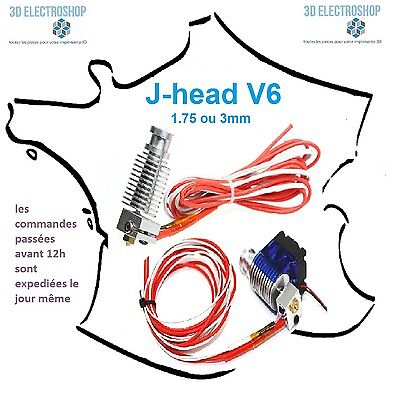 HEAD j-head V6 bowden 1.75 ou 3mm avec ou sans kit refroidissement extrudeur 