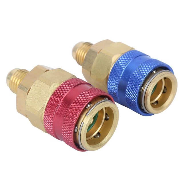 Air Conditioning Quick Coupler Connector Brass Adapters For R134A High Low