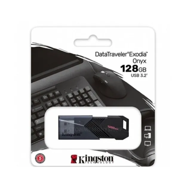 Kingston USB Memory Stick Exodia Onyx 128gb 3.2  Pen Backup Flash Drive