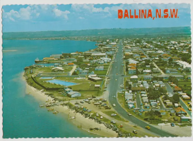 Australia NEW SOUTH WALES NSW Aerial View River St BALLINA NCCP postcard 1982