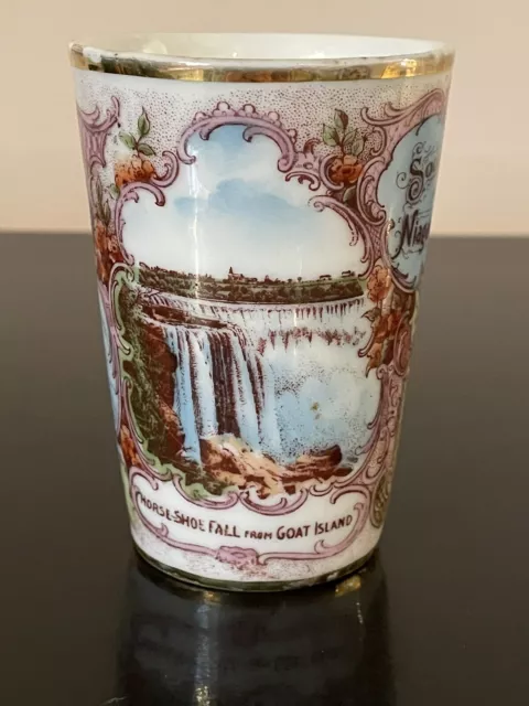 Antique Circa 1900 Souvenir Of Niagara Falls Porcelain Cup Victoria Austria 2