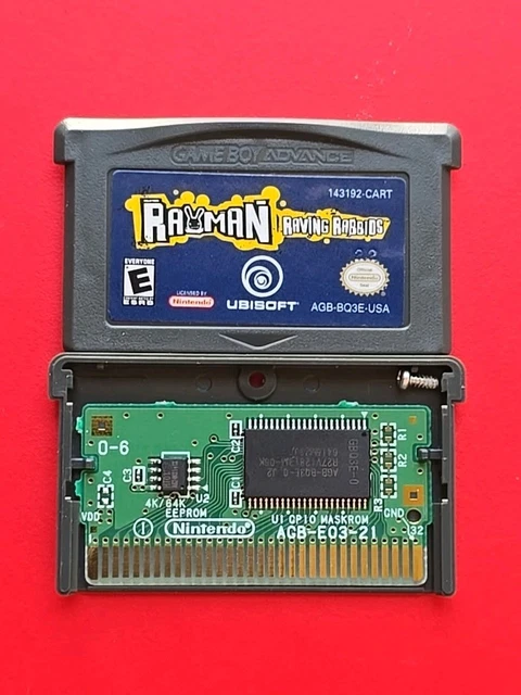 RAYMAN RAVING RABBIDS Game Boy Advance Nintendo GBA Authentic Saves ...