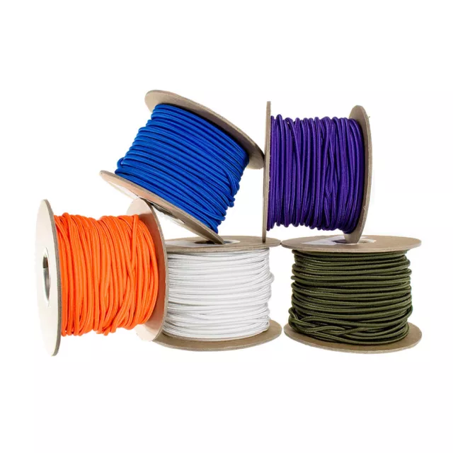 Paracord Planet 1/8" Shock Cord 100 Feet Spools - Bungie Cord - DIY Projects