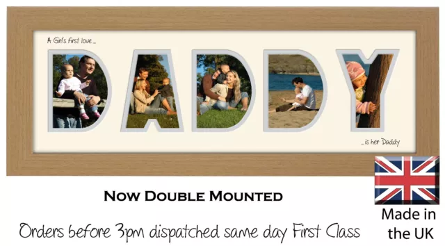 Daddy Name Photo Frame  A Girl's first love is her Daddy Photos in a Word 574A