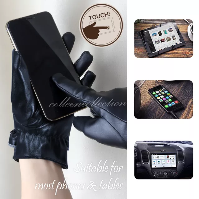 Women Ladies Winter Gloves Click Touch Screen Driving Magic Warm Leather Gloves 3