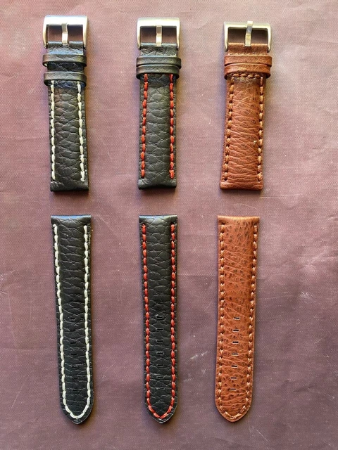 Bracelet De Montre Vintage ZRC En Cuir Véritable Type Crocodile - 16, 18 Ou 20mm