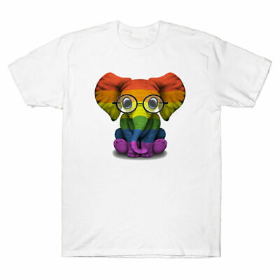Óculos Retrô Camisa Soho Lgbt Pride com orgulho Men's Baby Arco-íris Gay Elefante T