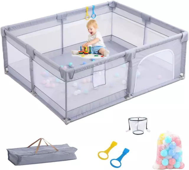 Extra Large Baby Playpen,Safety Play Kids Activity Center,Breathable Mesh Play P