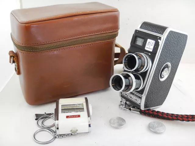 Bolex B8 Twin Lens Cine Camera + 13mm f1.9 + 36mm + CASE + LIGHT METER Gossen