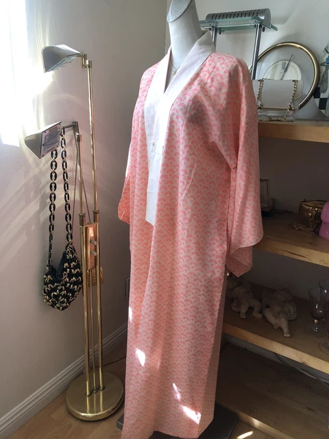 Vintage Japanese Juban kimono Wool  Women's NagaJuban Kimono Robe