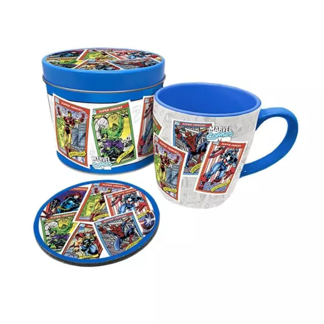 Pyramid International Marvel Comics Mug and Coaster Gift tin Set Collectors Card