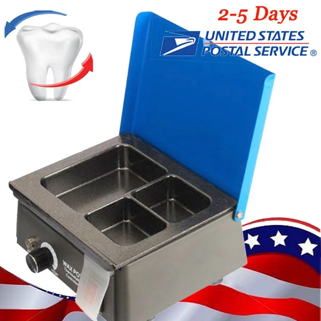 300W Analog Wax Heater Pot for Dental Lab equipment w 3 cell Container FDA CE