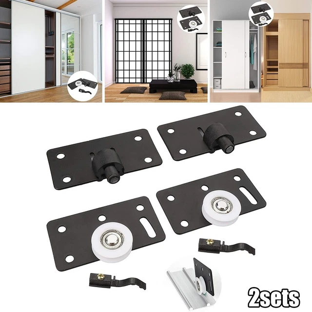 Rouleau de porte coulissante lisse pour garde-robe de placard avec roue en nylon