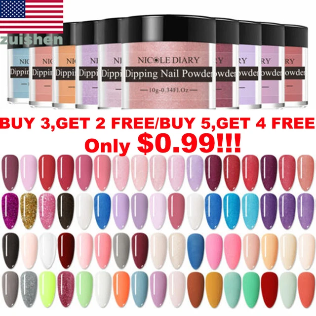 17 colori 10 ml polvere acrilica glitter French Nail Art Fai da te Natural Dry D
