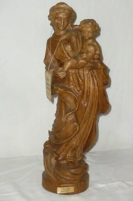 Alte geschnitzte Heiligenfigur Holzfigur Heilige Madonna carved wood Holz 40cm