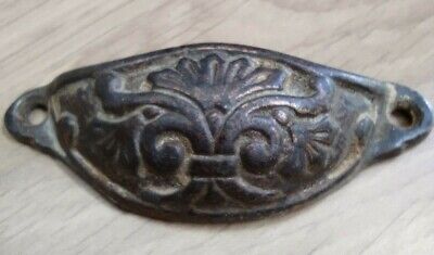 ORNATE Cast Iron Vintage Victorian Style Cupboard Drawer Door Cup Pull Handle
