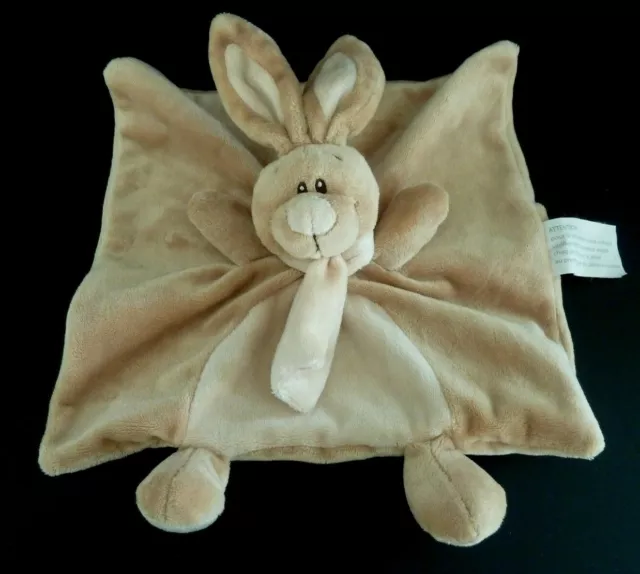 59. Doudou Plat Carre Kimbaloo Lapin Marron Beige Echarpe Ecru - Etat Neuf*