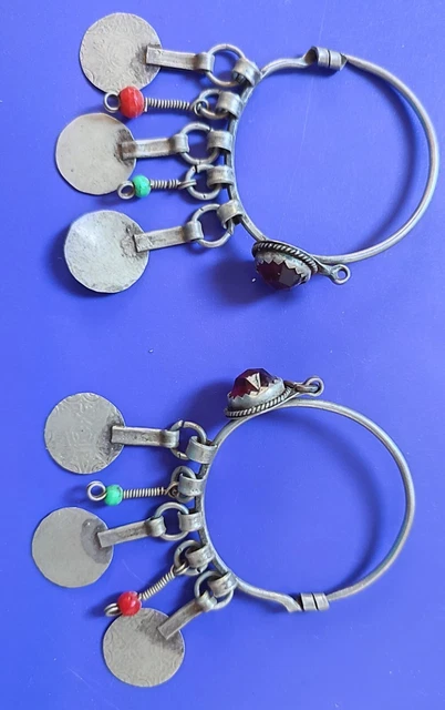 Vintage Antique berber silver earrings with dangles