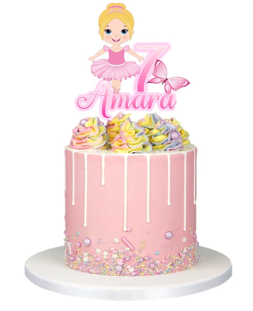 BALLERINA DANCE THEME Cake Topper Personalised Name Age Glossy